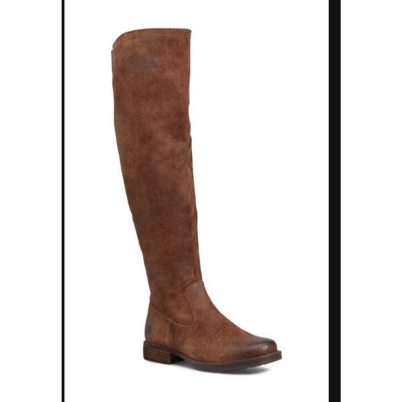 BORN Britton Over the Knee Leather Boot in Rust Distressed Rust Size 6
